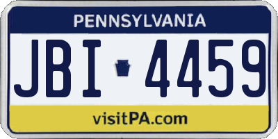 PA license plate JBI4459