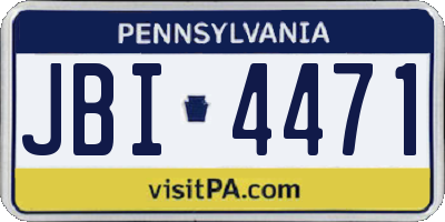 PA license plate JBI4471