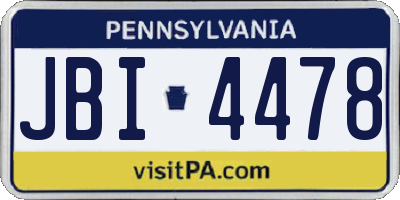 PA license plate JBI4478