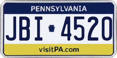 PA license plate JBI4520