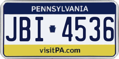 PA license plate JBI4536