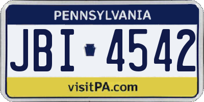 PA license plate JBI4542