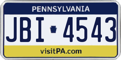 PA license plate JBI4543
