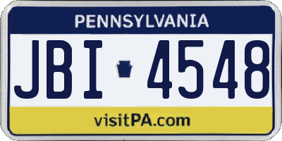 PA license plate JBI4548