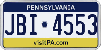 PA license plate JBI4553