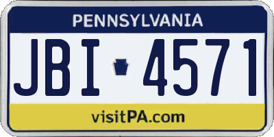 PA license plate JBI4571