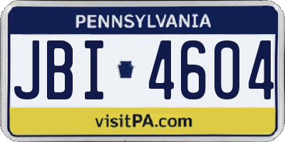PA license plate JBI4604