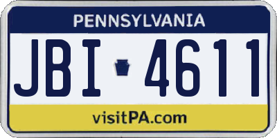 PA license plate JBI4611