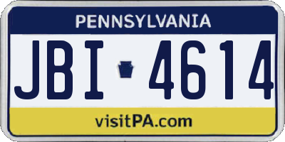 PA license plate JBI4614