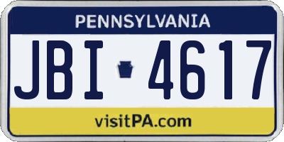 PA license plate JBI4617