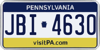 PA license plate JBI4630