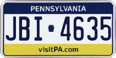 PA license plate JBI4635
