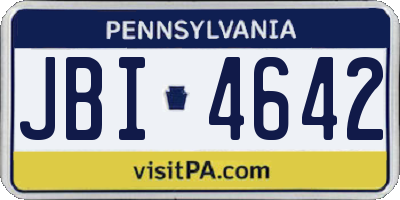 PA license plate JBI4642