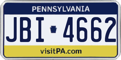 PA license plate JBI4662