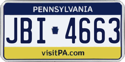 PA license plate JBI4663