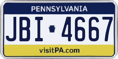 PA license plate JBI4667