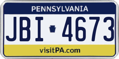 PA license plate JBI4673