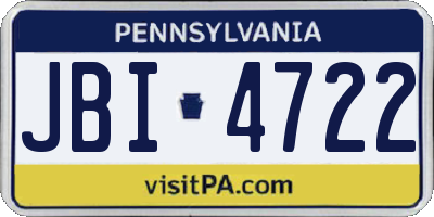 PA license plate JBI4722