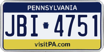 PA license plate JBI4751