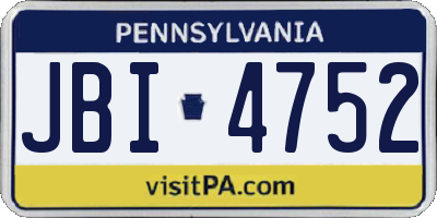 PA license plate JBI4752