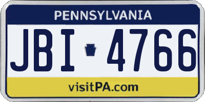 PA license plate JBI4766