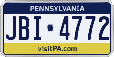 PA license plate JBI4772