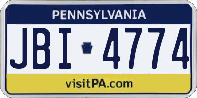 PA license plate JBI4774