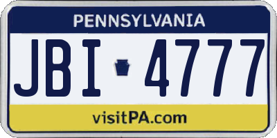 PA license plate JBI4777