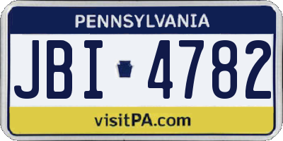 PA license plate JBI4782
