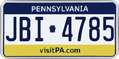 PA license plate JBI4785