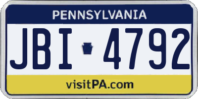 PA license plate JBI4792