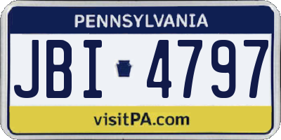 PA license plate JBI4797