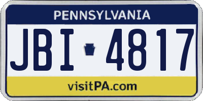 PA license plate JBI4817