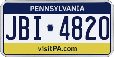 PA license plate JBI4820