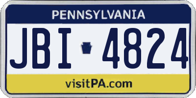 PA license plate JBI4824