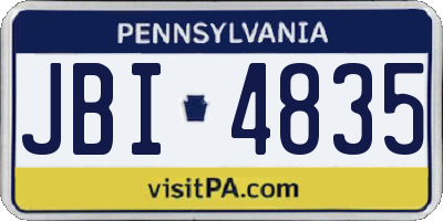 PA license plate JBI4835