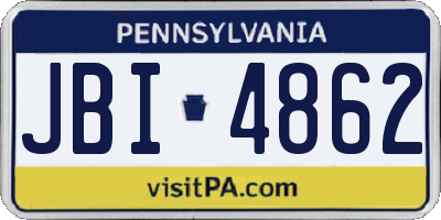 PA license plate JBI4862