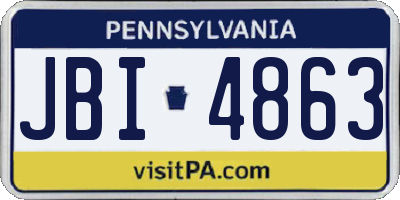 PA license plate JBI4863