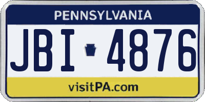 PA license plate JBI4876