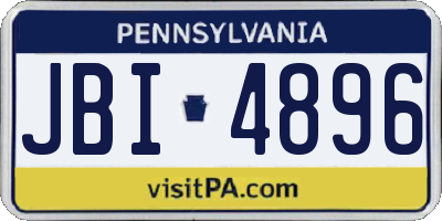 PA license plate JBI4896