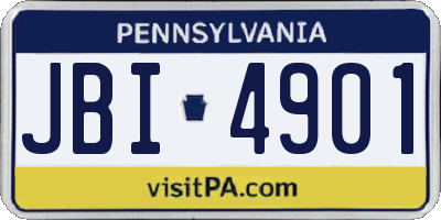 PA license plate JBI4901
