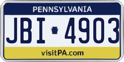 PA license plate JBI4903