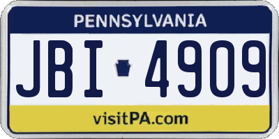 PA license plate JBI4909