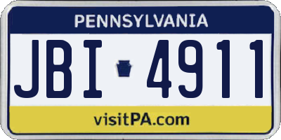 PA license plate JBI4911