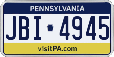 PA license plate JBI4945
