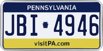 PA license plate JBI4946