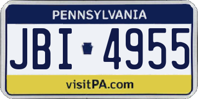 PA license plate JBI4955
