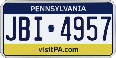 PA license plate JBI4957