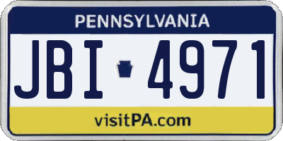 PA license plate JBI4971