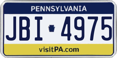 PA license plate JBI4975